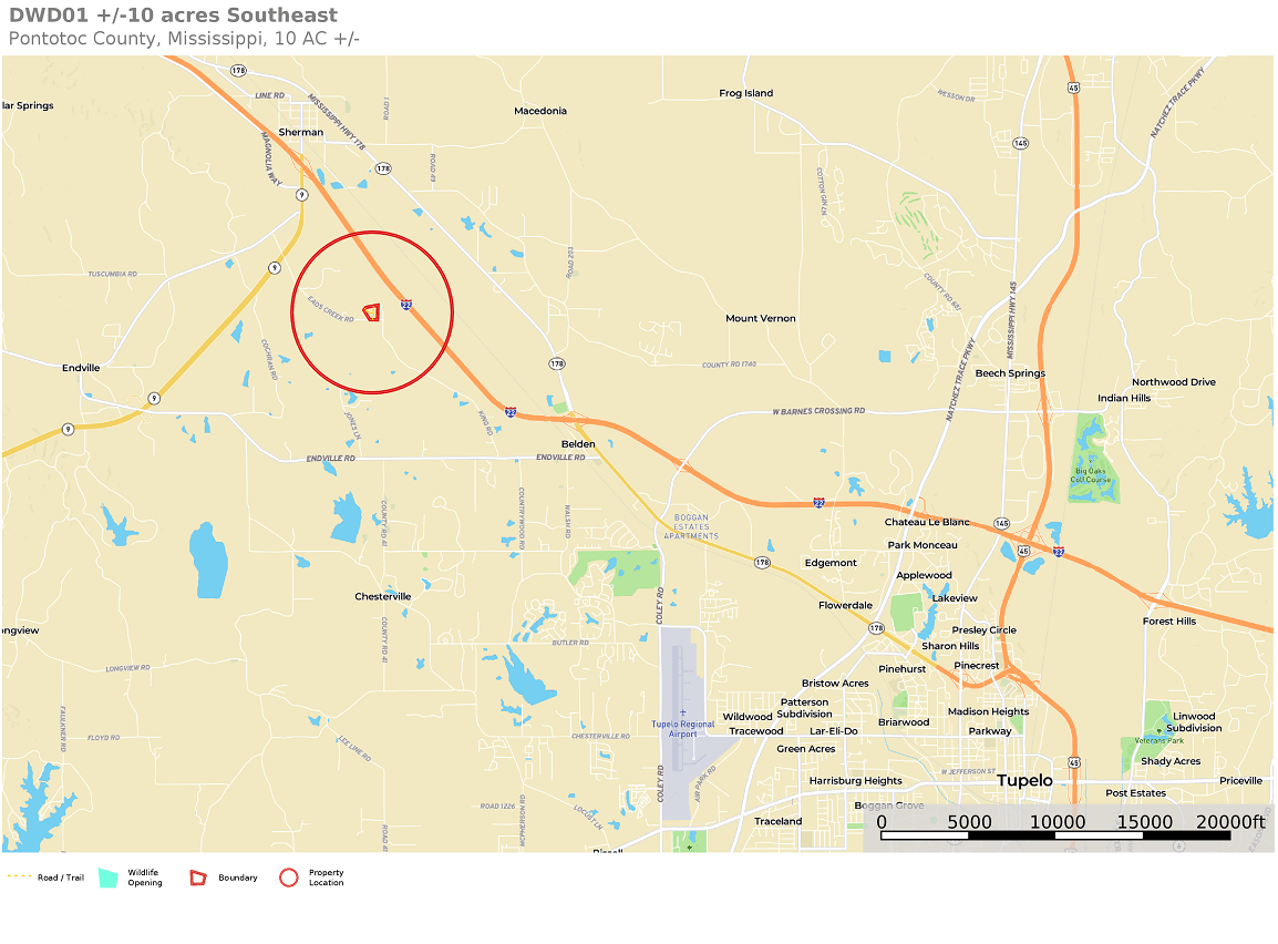 37 DWD01 10 acres Southeast location map.png